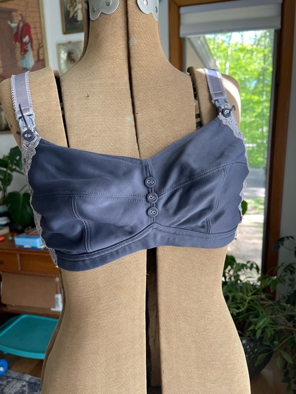 Cake Lingerie Comfort Wire-Free Nursing Bra in Slate Blue Lavender 36D